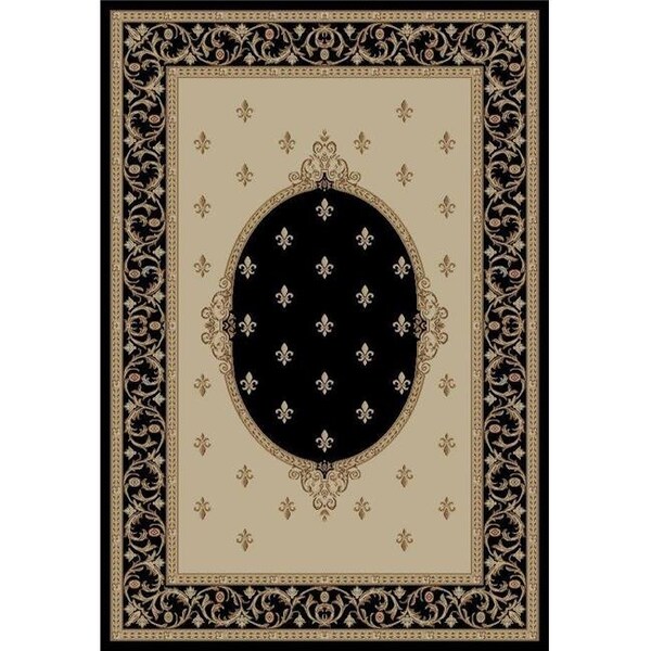 Concord Global Trading Concord Global 63136 6 ft. 7 in. x 9 ft. 3 in. Jewel F. Lys Medallion - Black 63136 - main